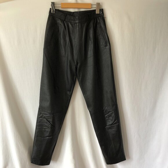 Black Nappa Vintage Leather Pants - Picture 7 of 8